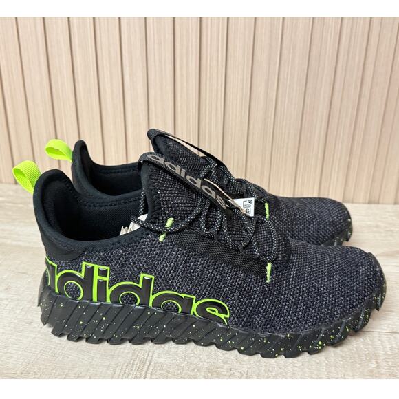 ADIDAS Kaptir 3.0 Unisex Kids Black Lucid Lemon' Athletic Shoes Size 7 IF1672 - Picture 1 of 9